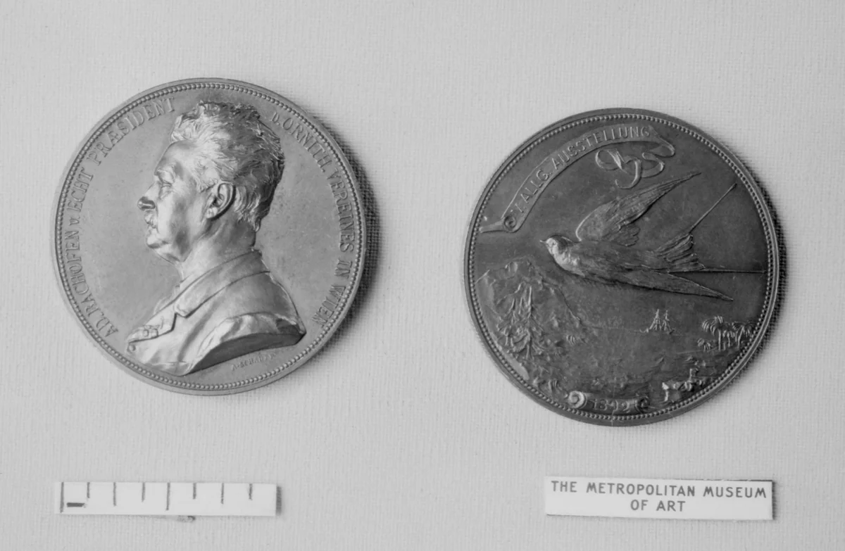 In Honor of Adolf Bachofen von Echt, as President of the Ornithological Society of Vienna by Anton Scharff, metalwork, 1892