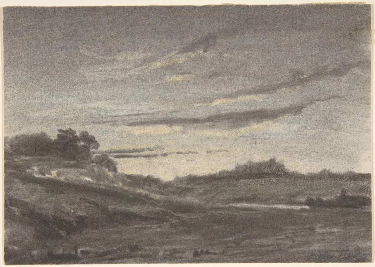 Coastal Landscape by Anton Melbye, drawing, 1838-1875