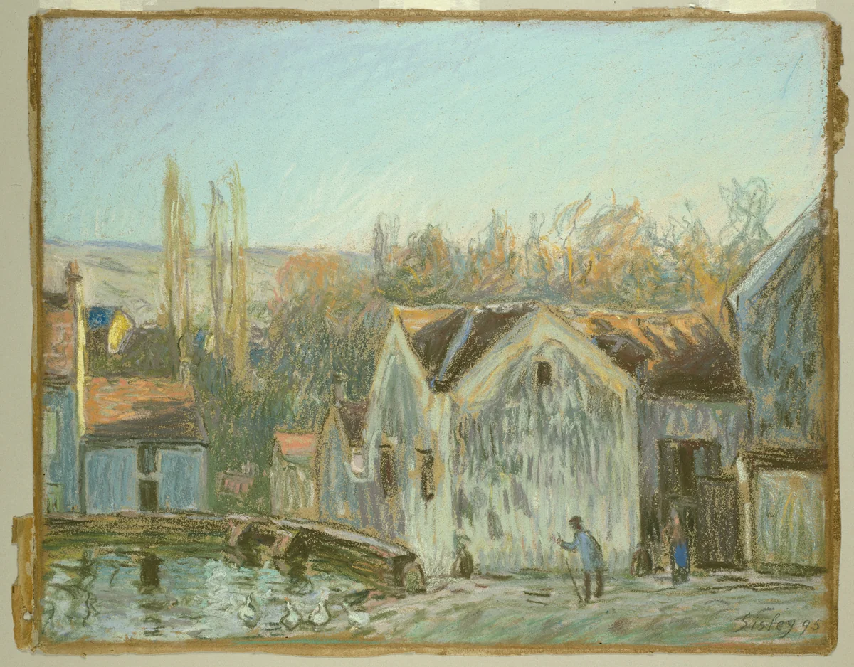 A Corner of Moret-sur-Loing by Alfred Sisley, drawing, 1895