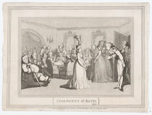 Comforts of Bath, Plate 8 by Thomas Rowlandson, print, 1798