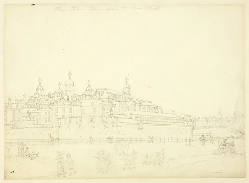 Study for The Tower Taken from the New Mint, from Microcosm of London by Augustus Charles Pugin
Thomas Rowlandson, drawing, 1807-1809
