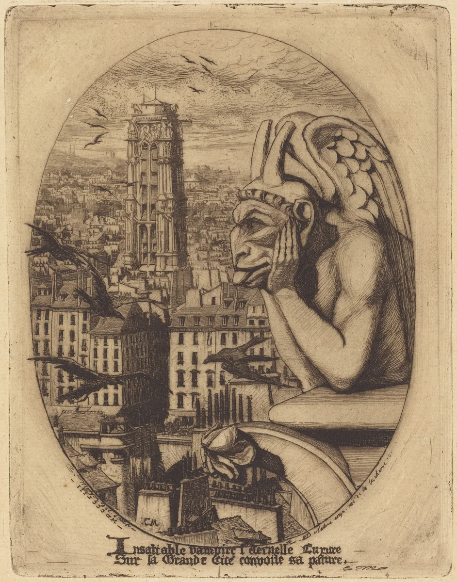 Le stryge (The Vampire) by Charles Meryon; Auguste Delâtre, print, 1853