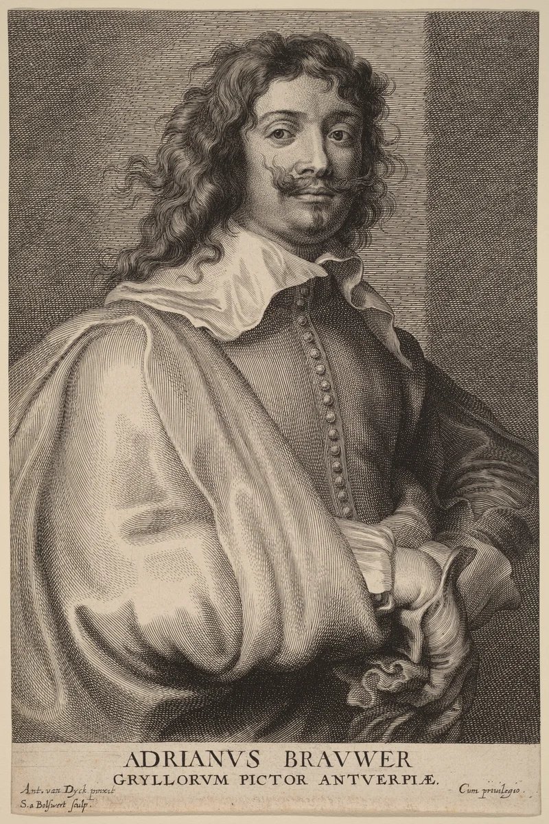 Adriaen Brouwer by Anthony van Dyck, print, 1626-1641