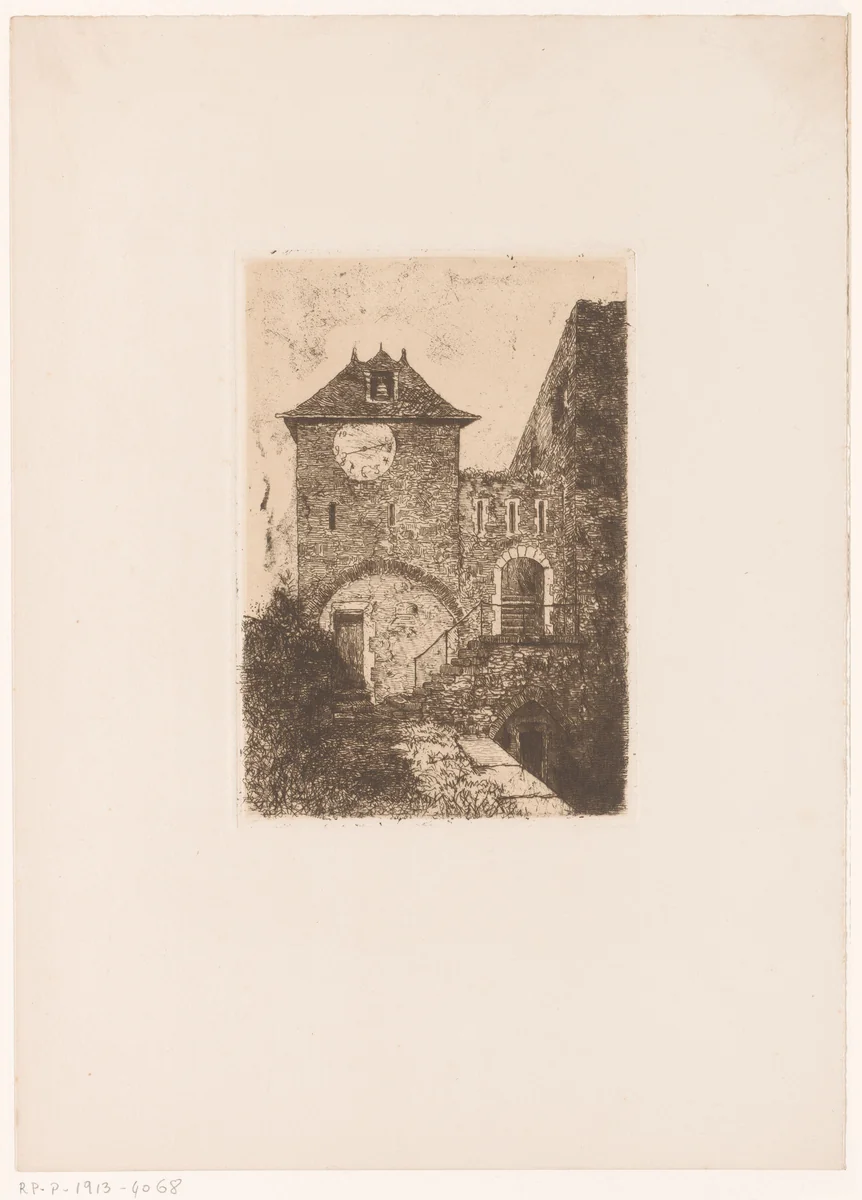 Toren met klok by Maria van Hohenzollern-Sigmaringen, print, 1868-1912