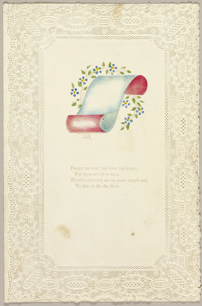 Forget Me Not! (valentine) by Unknown Artist, other, 1835-1845