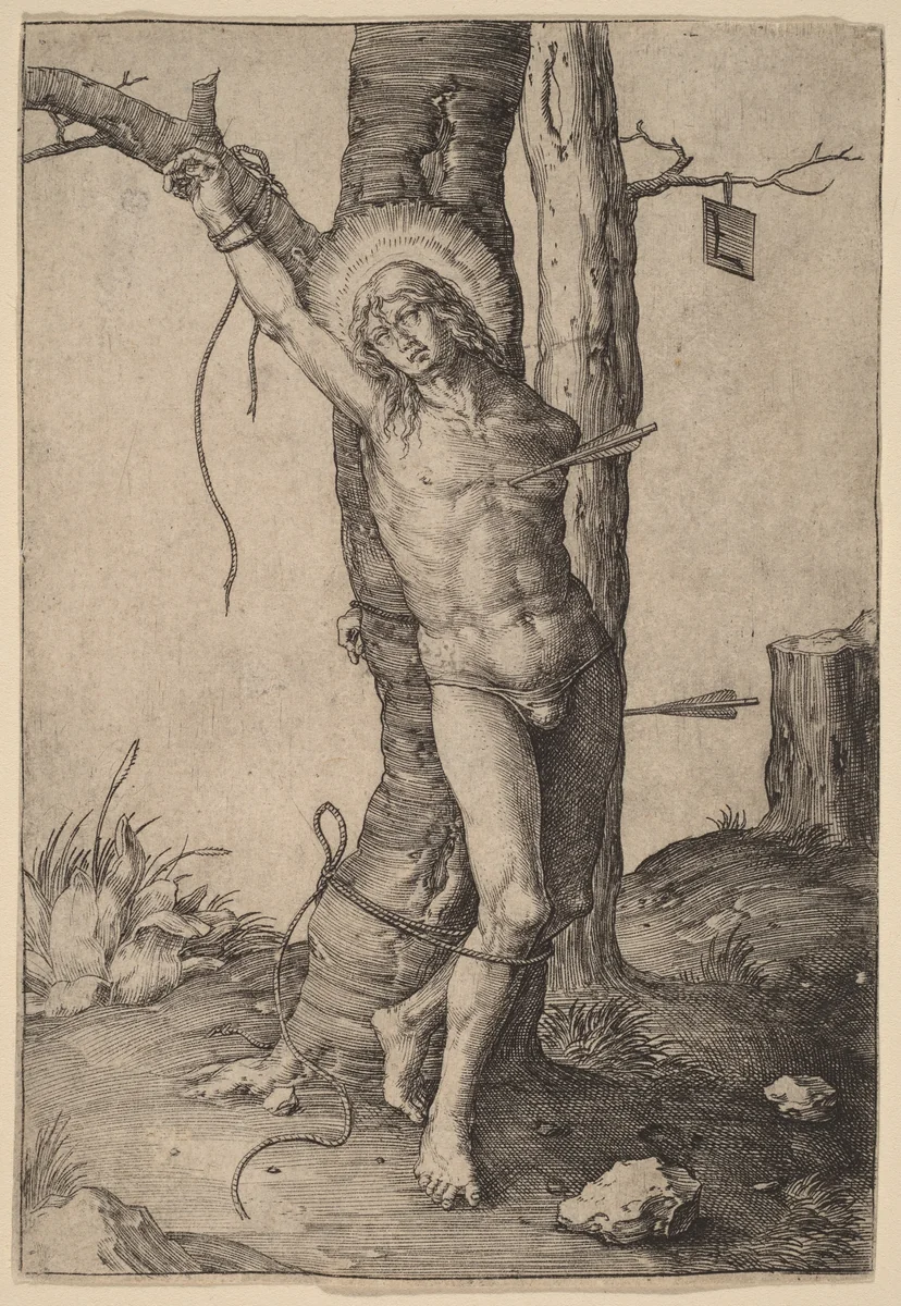 Saint Sebastian by Lucas van Leyden, print, 1510