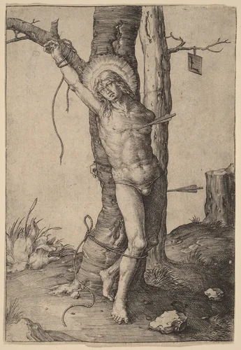 Saint Sebastian by Lucas van Leyden, print, 1510