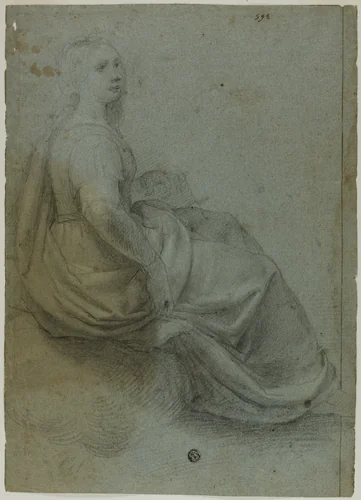 Seated Woman in Profile, to Right by Domenico Fiasella
Agostino Carracci, drawing, 1600-1699