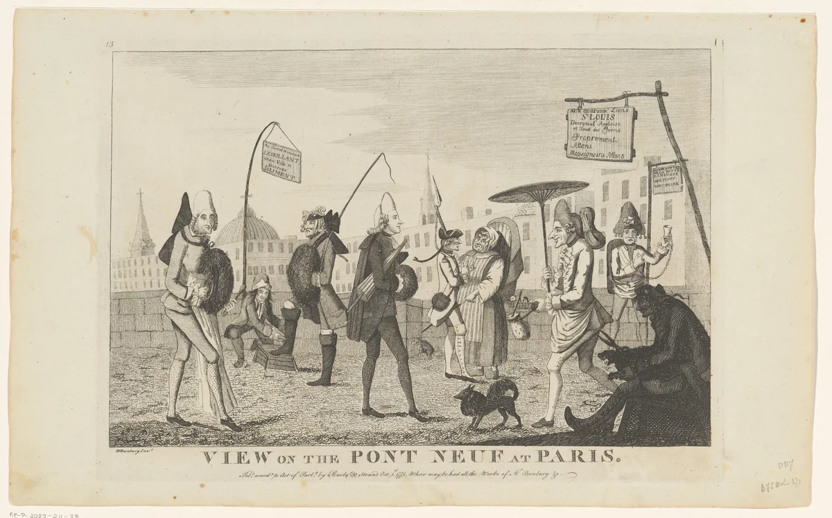Straatventers op de Pont Neuf in Parijs by anonymous, other, 1771