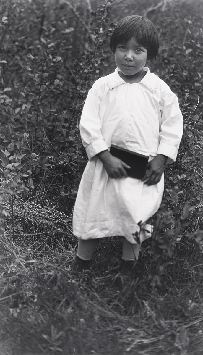 Pearl (Indian) Sangreau of Antoine, Slim Butte by Eugene Buechel, photograph, 1928