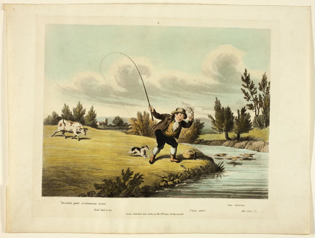 Delights of Fishing by Charles Turner, print, 1823