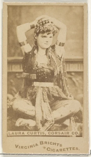 Laura Curtis, Corsair Co., from the Actors and Actresses series (N45, Type 1) for Virginia Brights Cigarettes by Allen & Ginter, photograph, 1885-1891