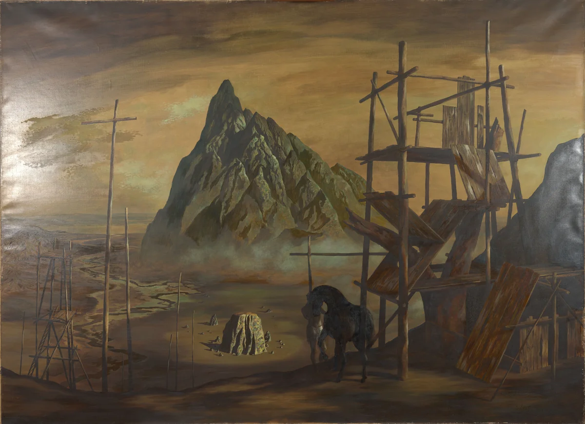 The Black Horse by John Atherton, painting, 1942