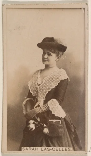 Sarah Las-Gelles, from the Actresses series (N245) issued by Kinney Brothers to promote Sweet Caporal Cigarettes by Kinney Brothers Tobacco Company, photograph, 1890