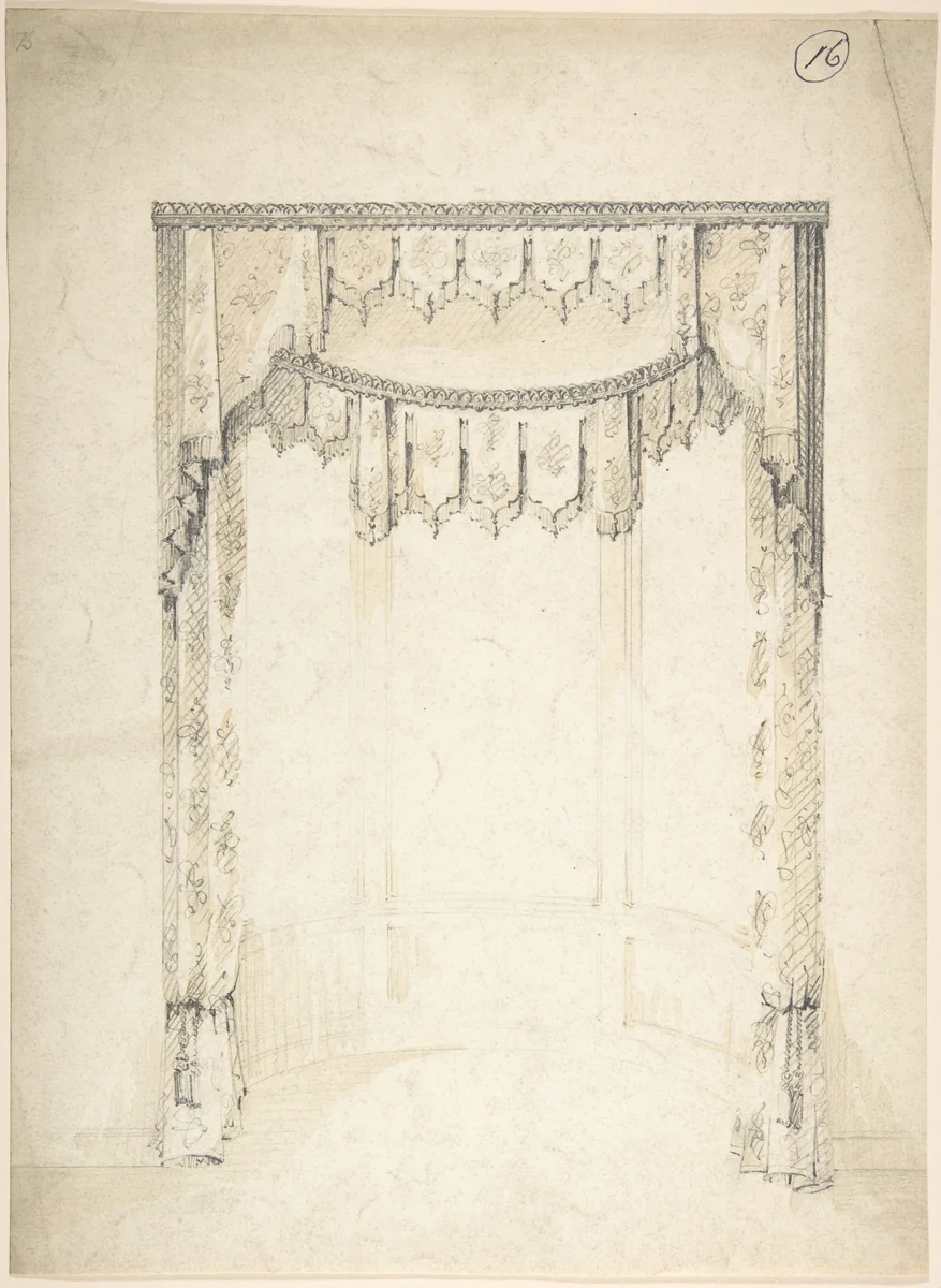 Design for Curtains by Charles Hindley and Sons, drawing, 1841-1917