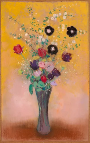 Vase of Flowers by Odilon Redon, drawing, 1916