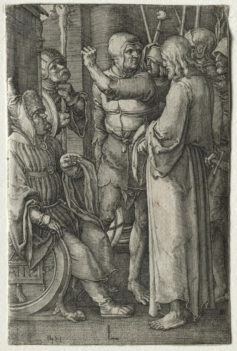 The Passion: Christ Before the High Priest by Lucas van Leyden, print, 1521