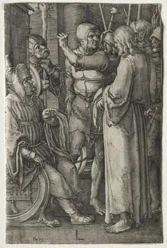The Passion: Christ Before the High Priest by Lucas van Leyden, print, 1521