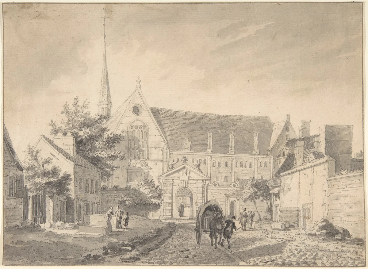 View of the Church of Passy, near Paris by Reinier Vinkeles, drawing, 1770