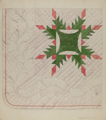 Quilt by J. Howard Iams, index of american design, 1937