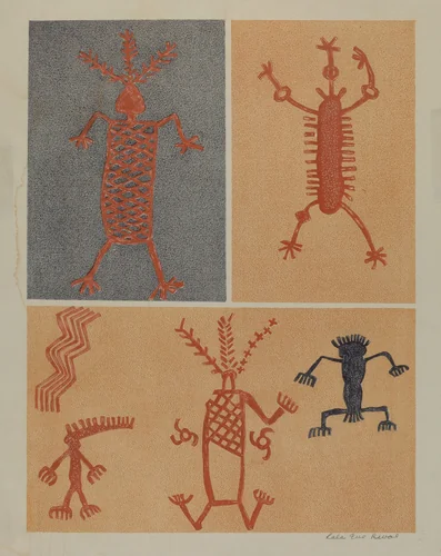 Petroglyph by Lala Eve Rivol, index of american design, 1935-1942