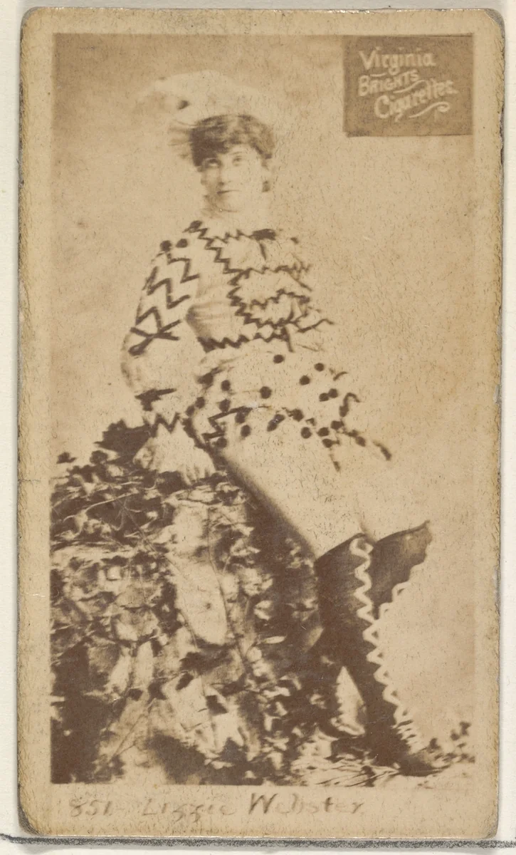 Card 851, Lizzie Webster, from the Actors and Actresses series (N45, Type 2) for Virginia Brights Cigarettes by Allen & Ginter, photograph, 1885-1891