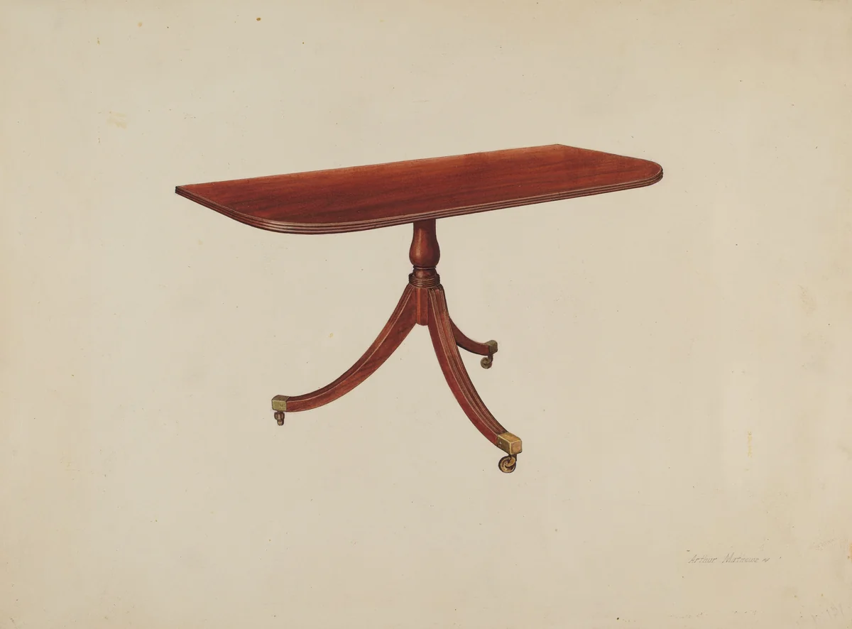 Duncan Phyfe Table by Arthur Mathews, index of american design, 1938