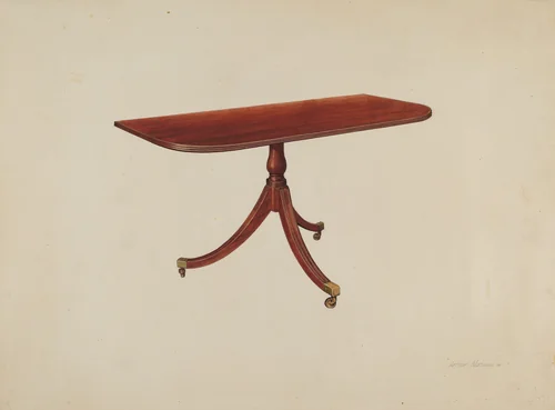 Duncan Phyfe Table by Arthur Mathews, index of american design, 1938