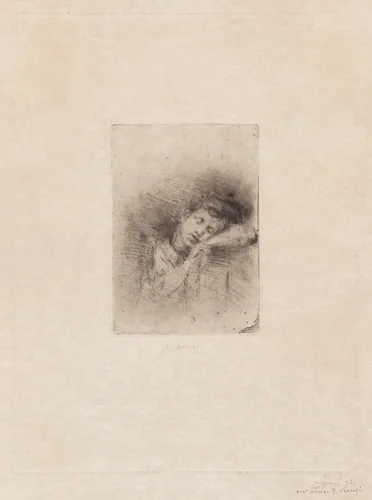 Bimbo che dorme (Sleeping Boy) by Giuseppe Grandi, print, 1843-1894