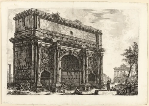 View of the Arch of Septimius Severus, from Views of Rome by Giovanni Battista Piranesi, print, 1772