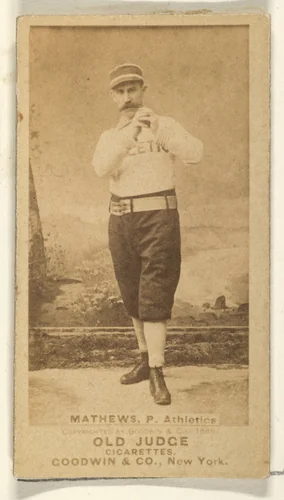 Mathews, Pitcher, Philadelphia Athletics, from the Old Judge series (N172) for Old Judge Cigarettes by Goodwin & Company, photograph, 1888