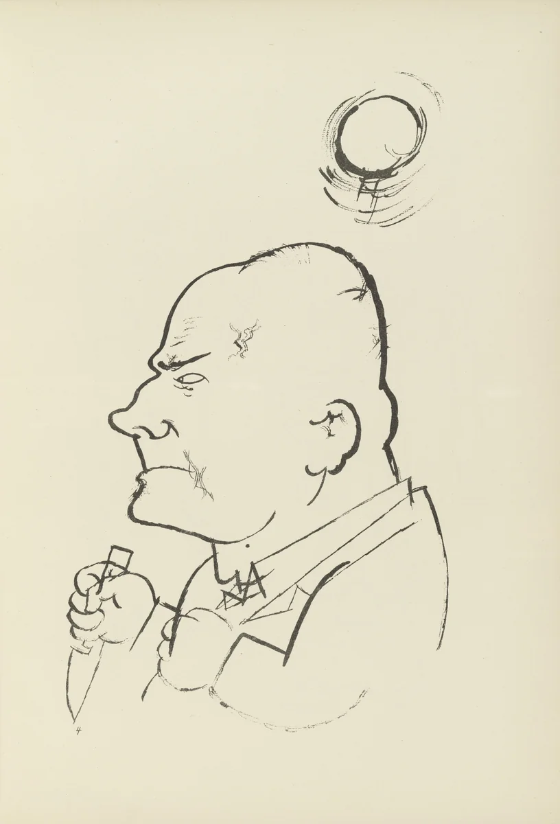 Grimmiger Mann (plate, folio 6) from Ecce Homo by George Grosz, illustrated book, 1922