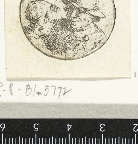 Buste van onbekende man met dochter by Christina Chalon, print, 1758-1808