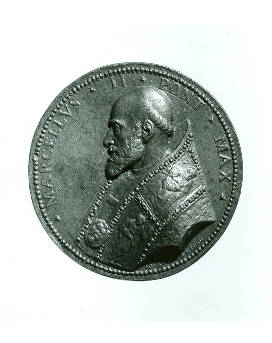 Medal: Pope Marcellus II by Giovanni Antonio Rossi, metalwork, 1555