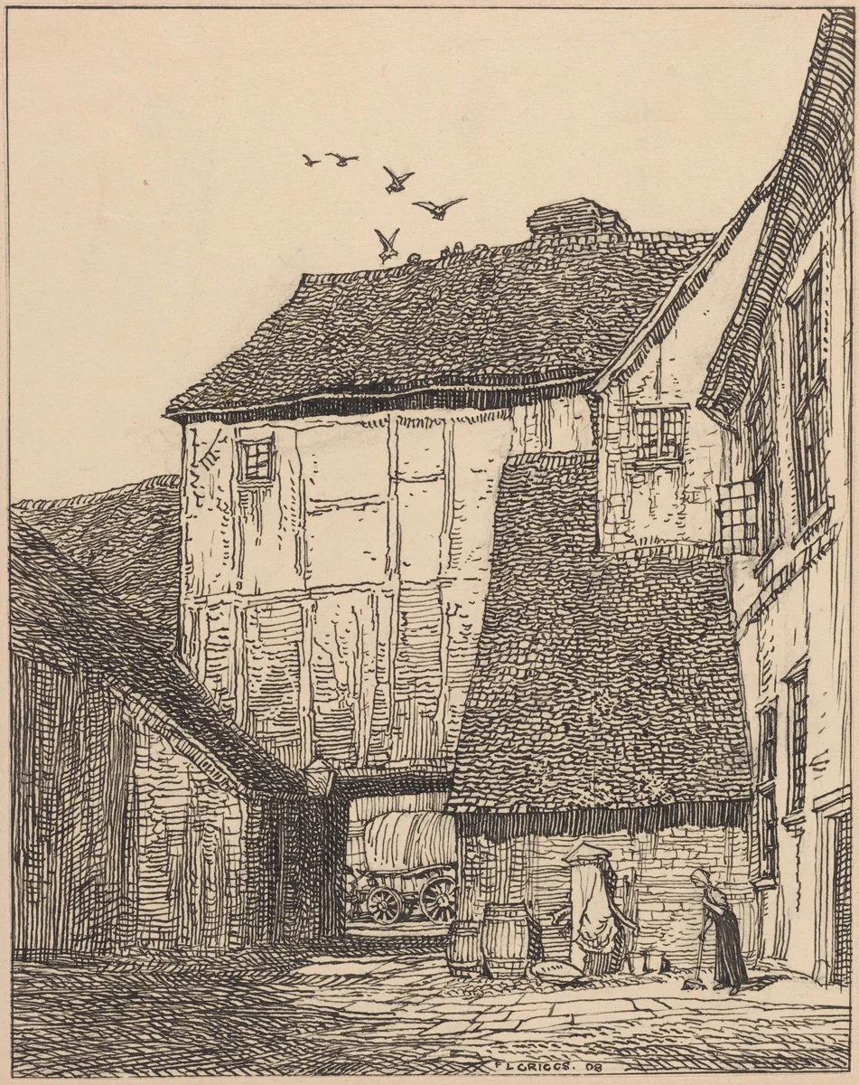 The George Inn, Beaconsfield by F. L. Griggs, drawing, 1908