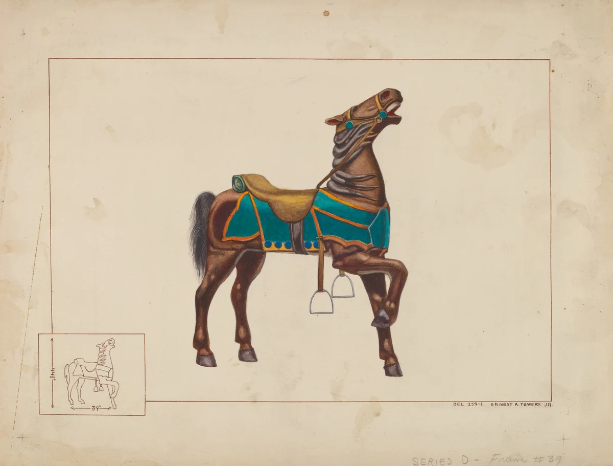 Carousel Horse by Ernest A. Towers, Jr., index of american design, 1938