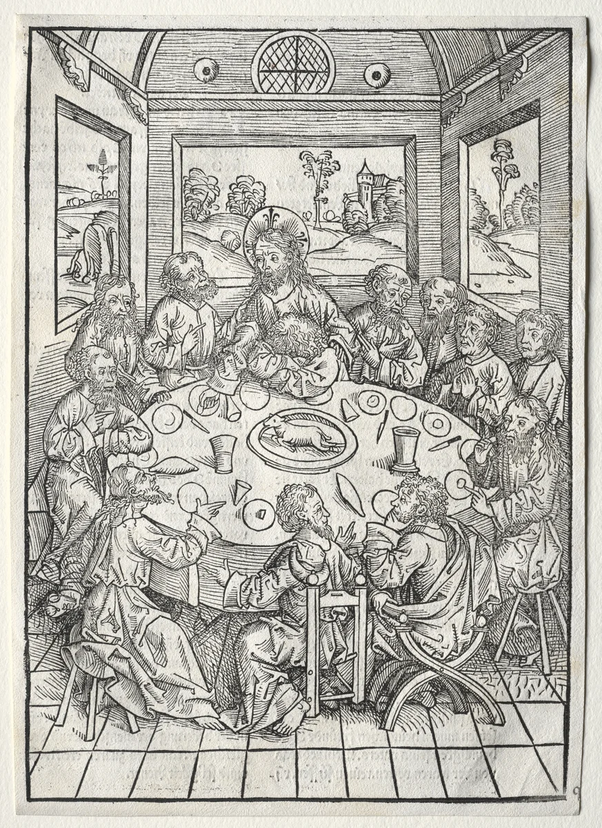 Der Schatzbehalter: The Last Supper by Michael Wolgemut, print, 1491