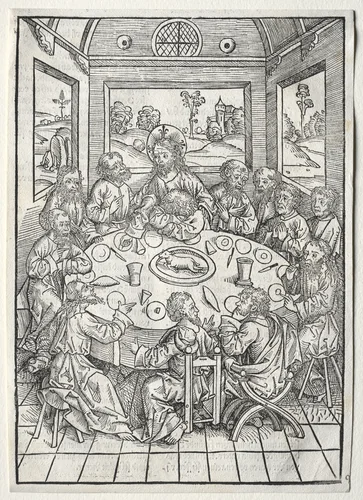 Der Schatzbehalter: The Last Supper by Michael Wolgemut, print, 1491