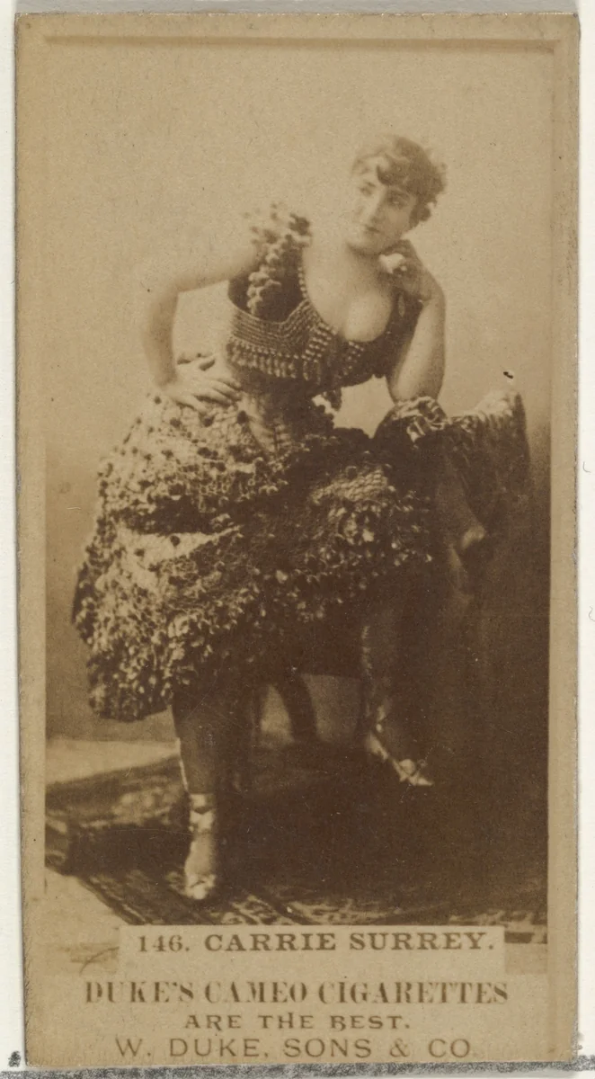 Card Number 146, Carrie Surrey, from the Actors and Actresses series (N145-5) issued by Duke Sons & Co. to promote Cameo Cigarettes by W. Duke, Sons & Co., photograph, 1880-1889