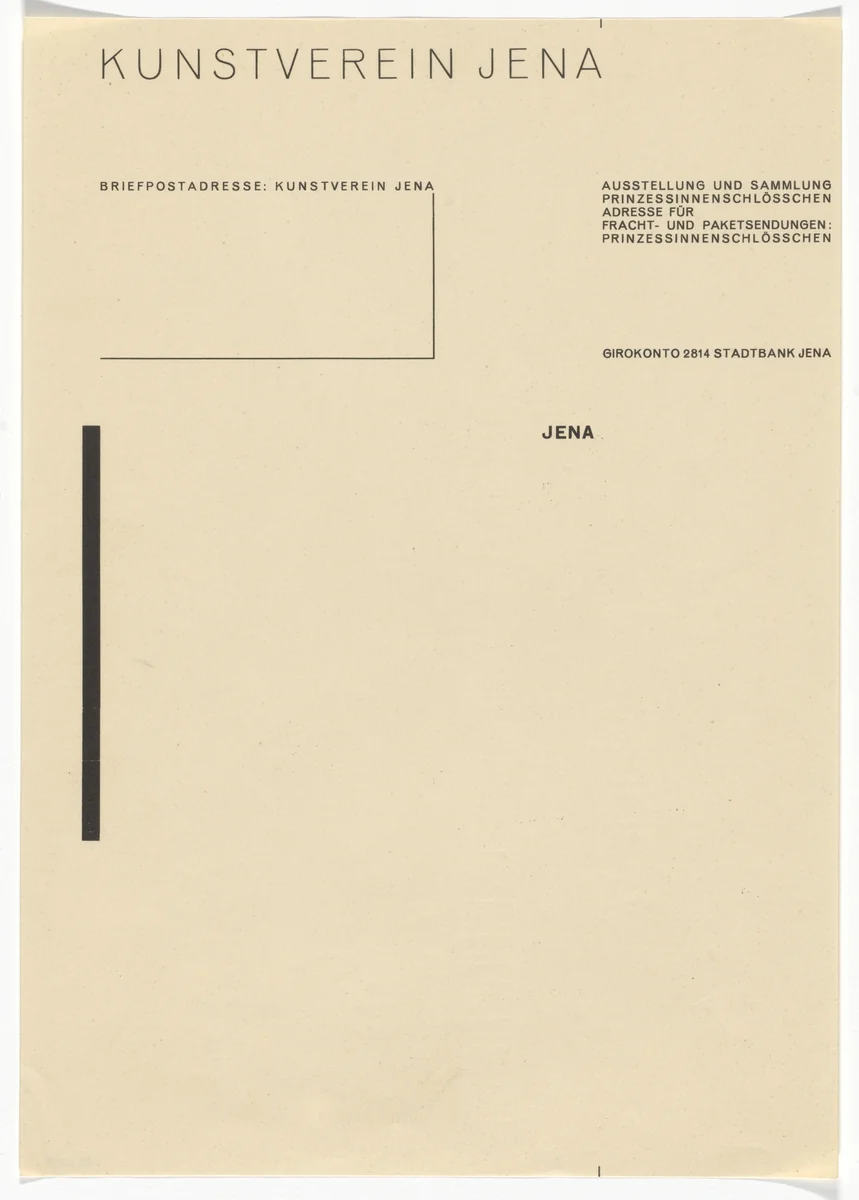 Neue Reklame Jena letterhead by Walter Dexel, design, 1926