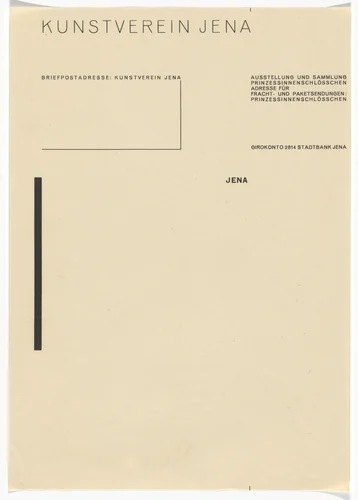 Neue Reklame Jena letterhead by Walter Dexel, design, 1926