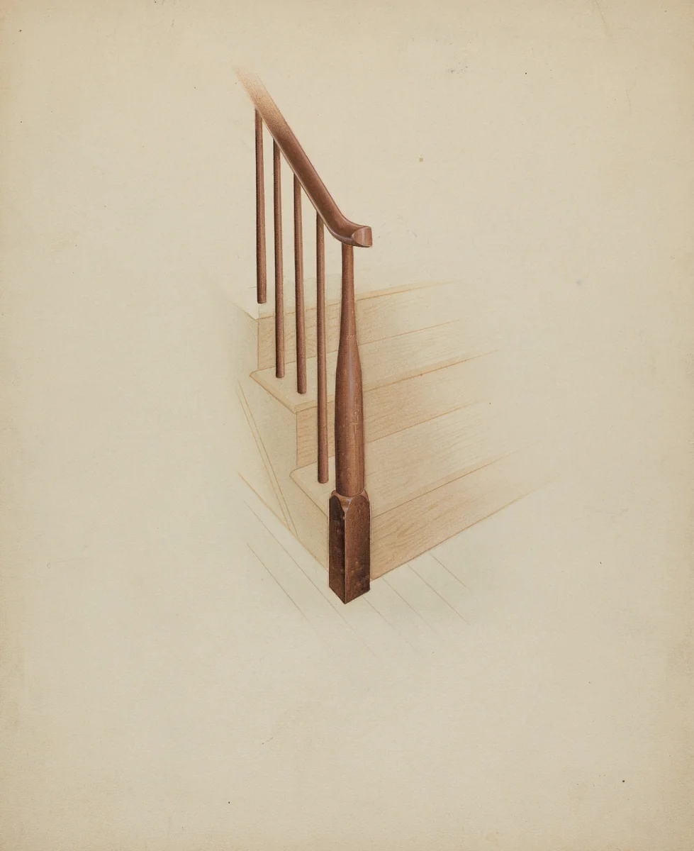 Shaker Newel Post by Anne Ger, index of american design, 1937