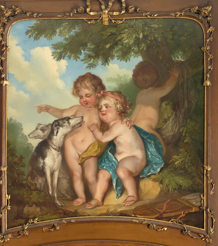 Drie kinderen met twee honden by Jurriaan Andriessen, painting, 1771
