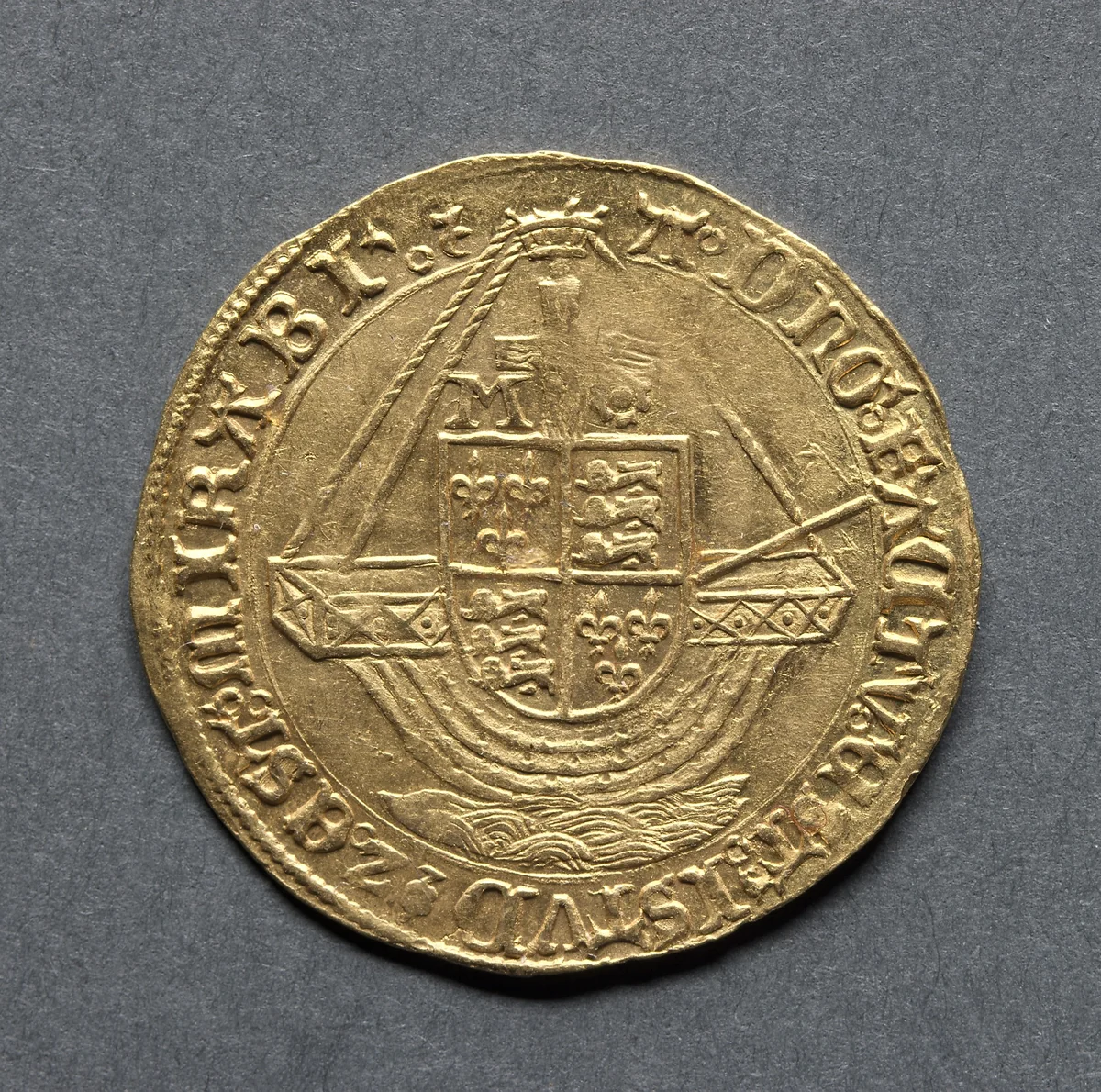 Angel: Ship with Shield of Arms (reverse) by Unknown, metalwork, 1553-1554