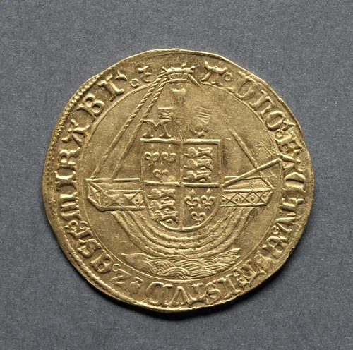 Angel: Ship with Shield of Arms (reverse) by Unknown, metalwork, 1553-1554