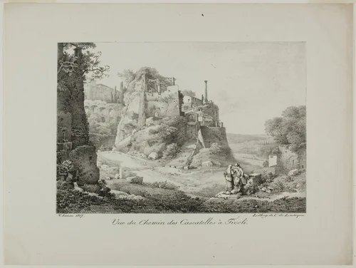 View of the Road from Cascatelles to Tivoli by Claude Thienon, print, 1817