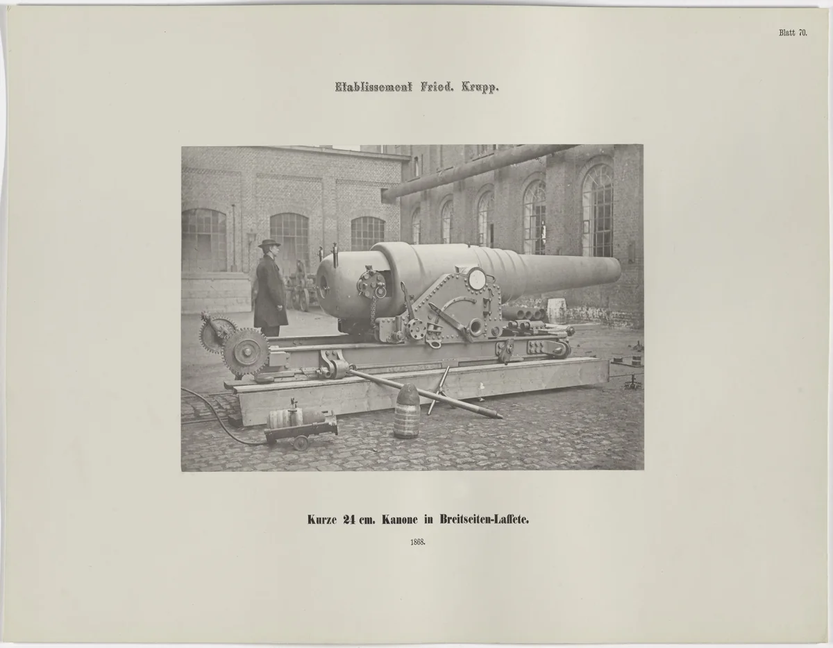 Kurze 24 cm. Kanone in Breitseiten-Laffete by Hugo van Werden, photograph, 1868