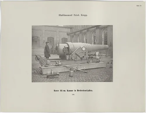 Kurze 24 cm. Kanone in Breitseiten-Laffete by Hugo van Werden, photograph, 1868