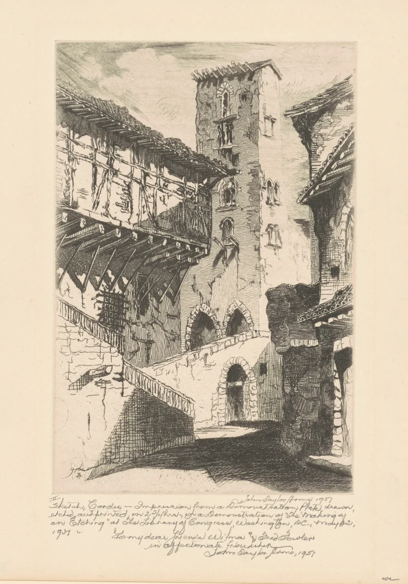 Cordes (Sketch) by John Taylor Arms, print, 1951