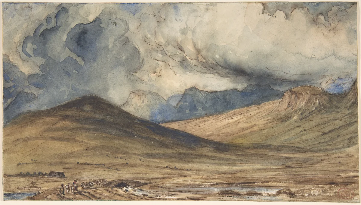 Mountains of Auvergne by Paul Huet, drawing, 1831-1833